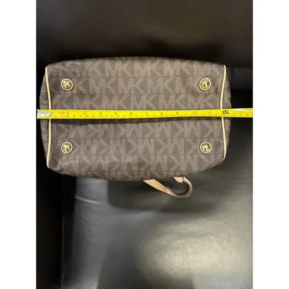 Michael Kors Dark Brown Monogram Satchel - Brown Logo - GENTLY USED - Picture 9 of 9